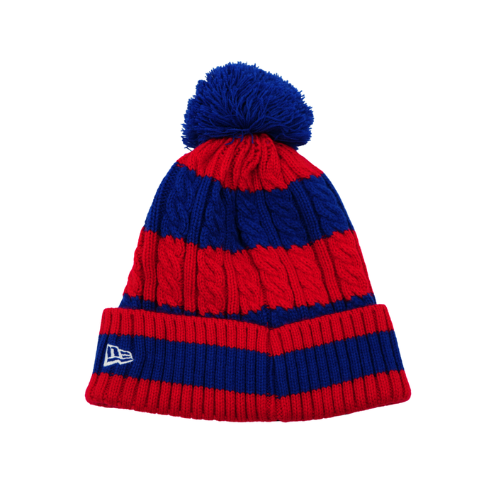Women's New Era Buffalo Bills Red & Blue Striped Knit Pom