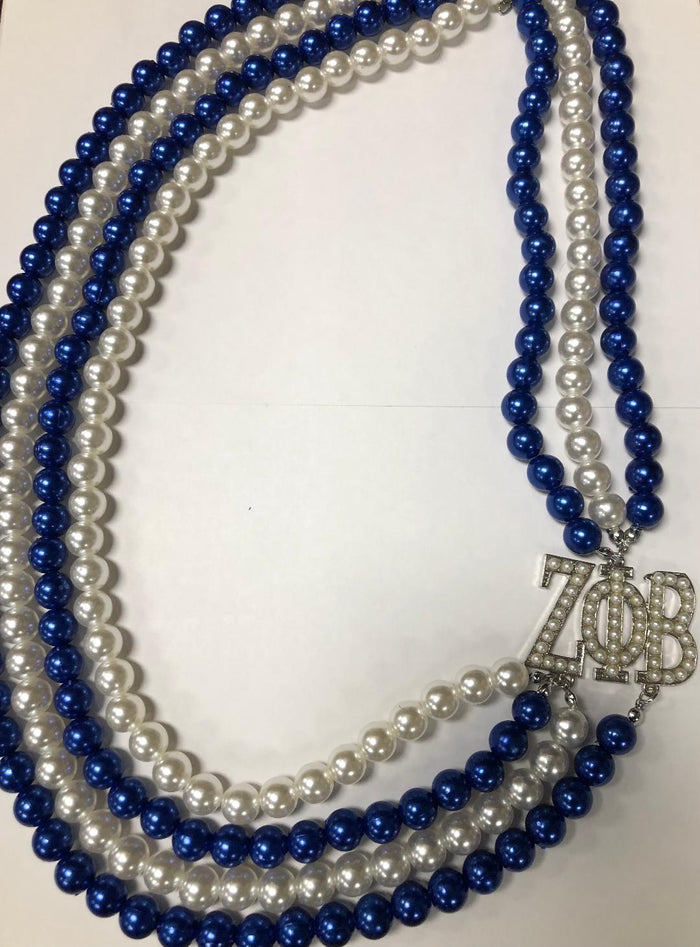 Zeta Blue & White Layered Necklace