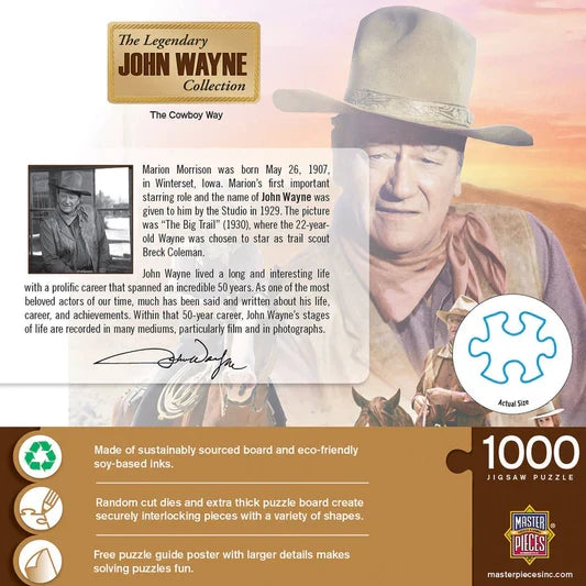 1000 Piece Jigsaw Puzzle - John Wayne- The Cowboy Way | MasterPieces