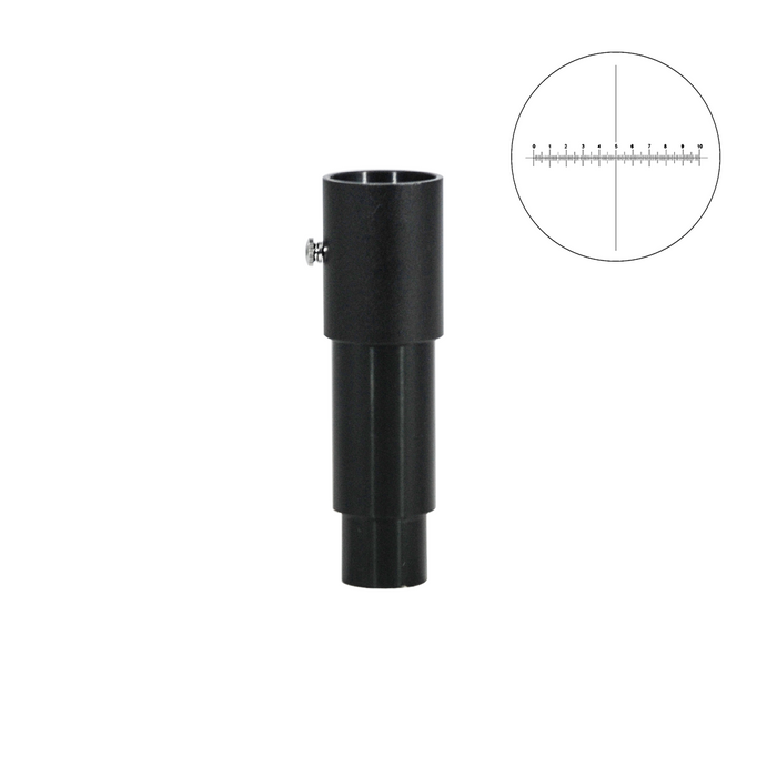10mm/100 Div Stereo, Compound Compatible 0.5X Reticle Coupler, SKU BM13014142, three quarter front view