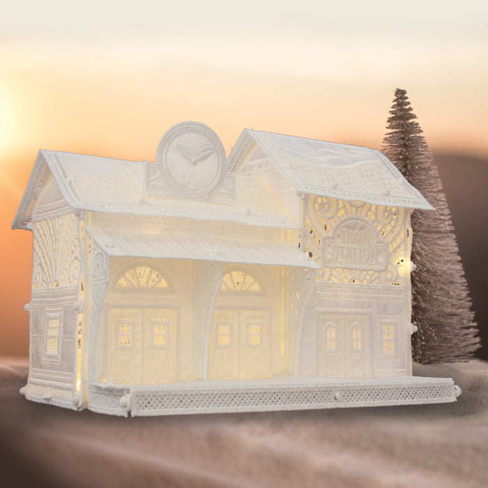 12857 OESD Freestanding Christmas Village Train Station