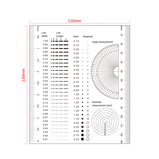 130mm/260 Div, 5Inch/100 Div Comparison Test Gauge, SKU RT02420505, three quarter front view