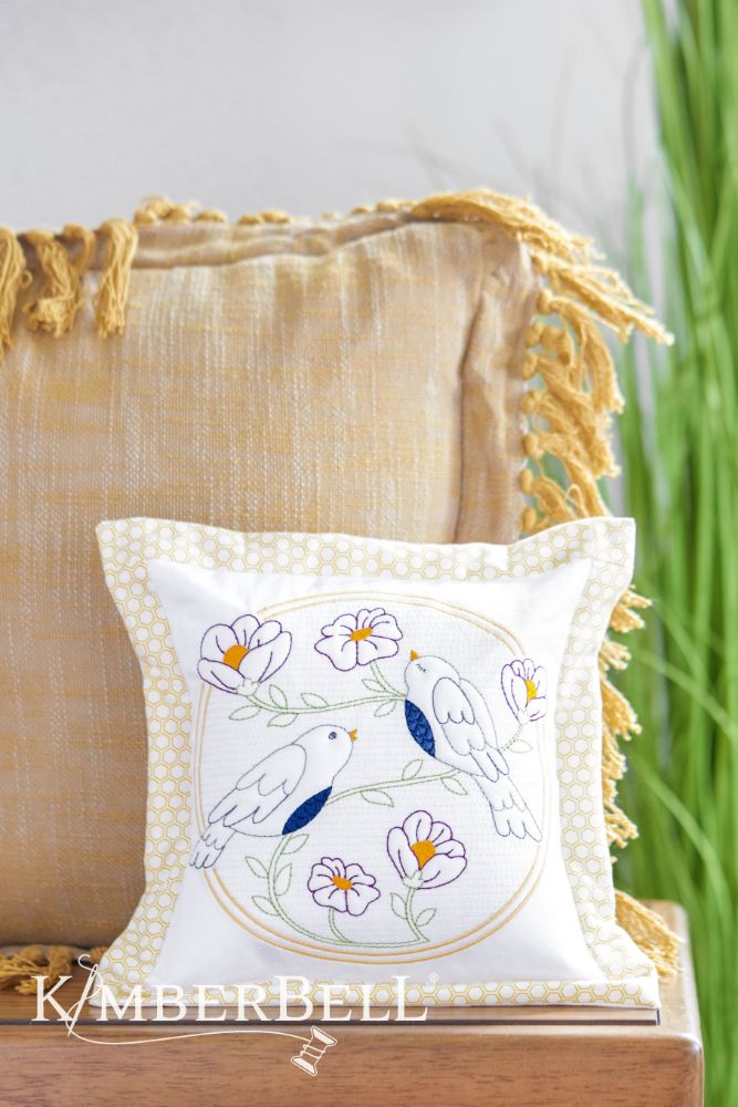 August -  Happy as a Lark Trapunto Pillow