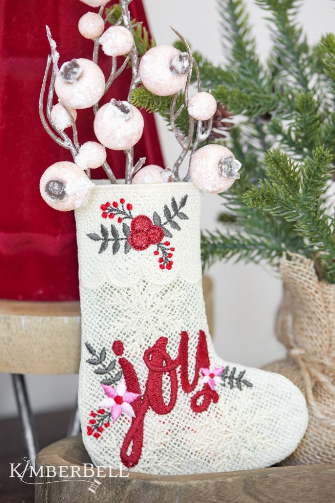 November - Christmas Joy Lace Gift Stocking