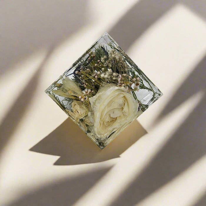 Wedding Flower Preservation 4x4 Cube Dried Flower Cube Wedding Bouquet Preservation Light Cube Bridal Rose Preservation Service Flower Block