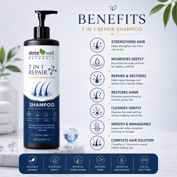 7 in 1 Repair Shampoo for Hair Fall Control & Damage Repair | Deep Nourishment for Dry & Damaged Hair | 200ml