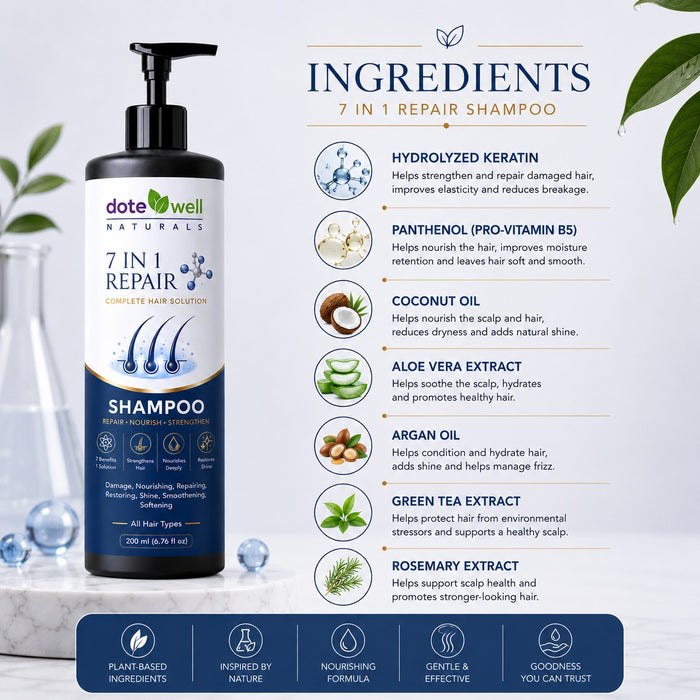 7 in 1 Repair Shampoo for Hair Fall Control & Damage Repair | Deep Nourishment for Dry & Damaged Hair | 200ml