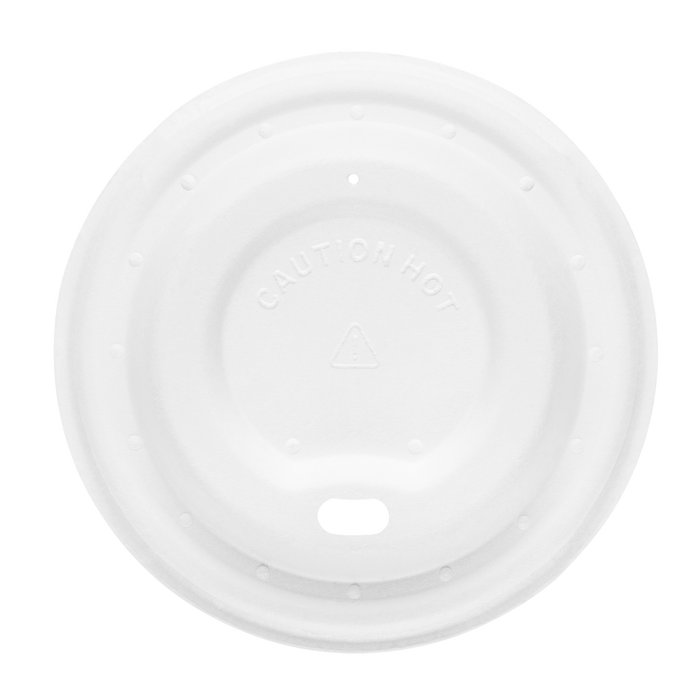 81-Series Lid | Karat Earth Fiber Sipper Dome Lid for 8oz Hot cup  | White