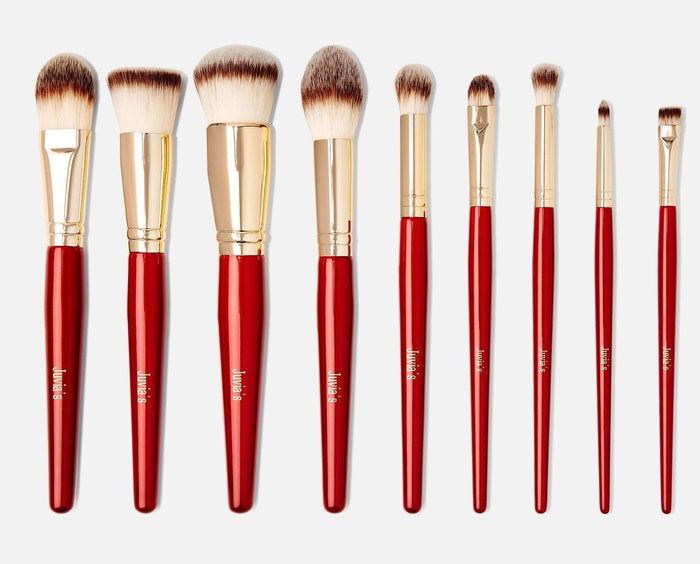 Foundation Brush, Flat Top Brush, Round Top Brush, Tapered Brush, Big Blending Brush, Flat Shader Brush, Blending Brush, Precision Pointy Brush, Flat Brow Brush,