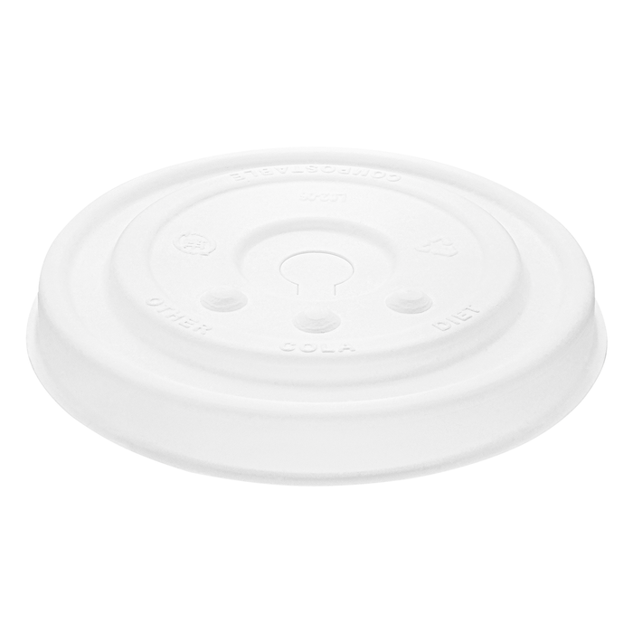 95-Series Lid | Karat Earth Compostable Paper Flat Lid for 12-22oz Cold Cup