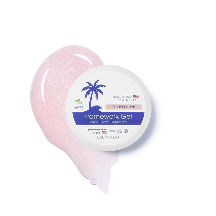 American Creator Framework Gel - SUNSET PEACH (West Coast Col.)-Extension Gels;Must have-American Creator-Gel Essentialz
