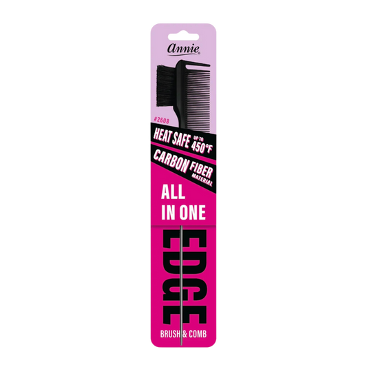 Annie All In One Carbon Edge Brush & Comb, 1 Count, Black