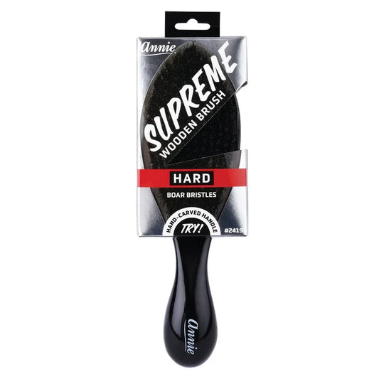 Annie Supreme Wave Brush Hard Boar Bristles, 1 Count, Black