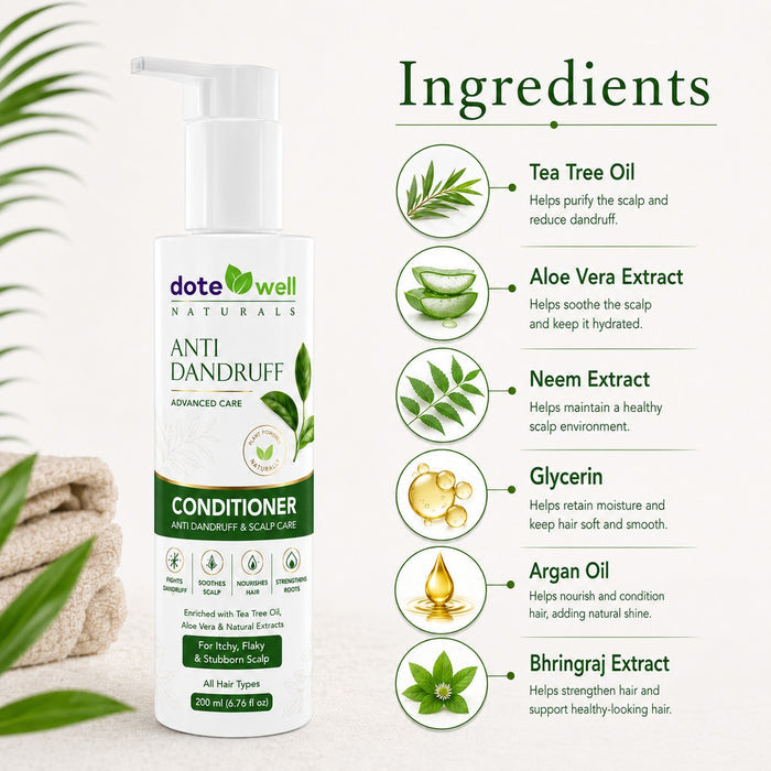 Anti-Dandruff Conditioner for Flake Control & Scalp Nourishment | Smooth Hair Care for Dandruff-Prone Hair | 200ml