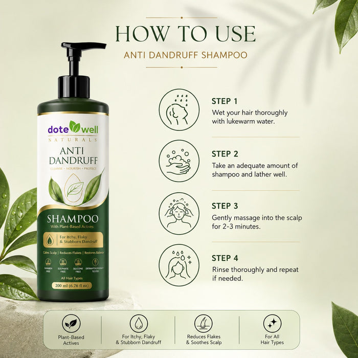 Anti-Dandruff Shampoo for Flake Control & Itchy Scalp Relief | Deep Cleansing for Oily & Dandruff-Prone Hair | 200ml