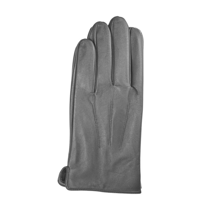 Ariston Mens Solid Gray Touch Screen Genuine Leather Gloves - The Suit Depot