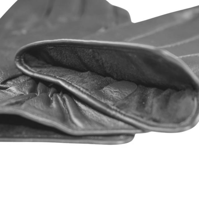 Ariston Mens Solid Gray Touch Screen Genuine Leather Gloves - The Suit Depot