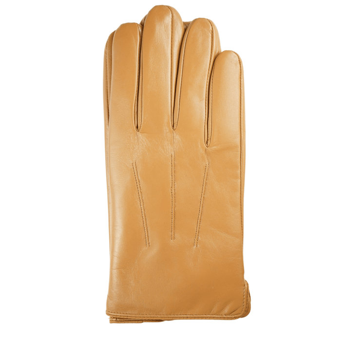 Ariston Ariston Mens Solid Tan Touch Screen Leather Gloves
