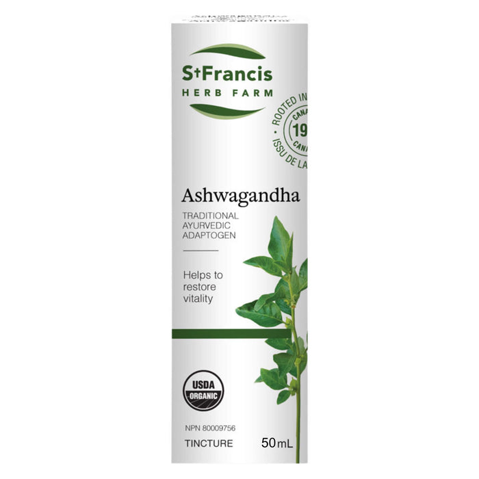 Box of St. Francis Herb Farm Ashwagandha 50ml