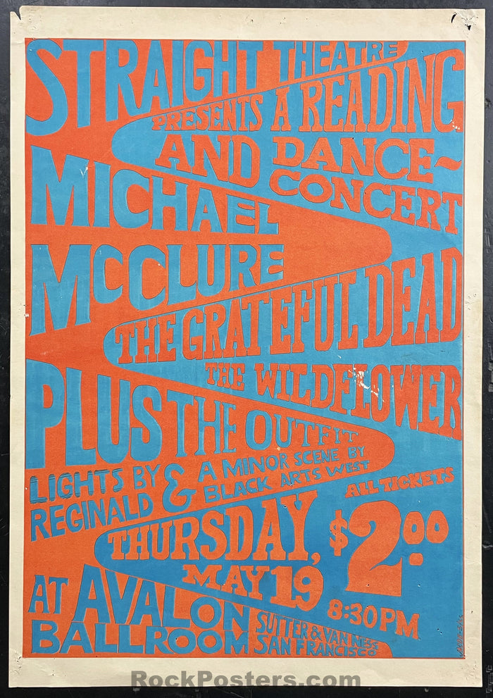 AUCTION - AOR 2.16 - Grateful Dead - 1966 Poster - Avalon Ballroom - Very Good - SF Rock Posters & Collectibles