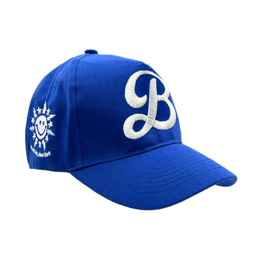 "B" With Buffalo City Seal Smiley Face Royal Cap