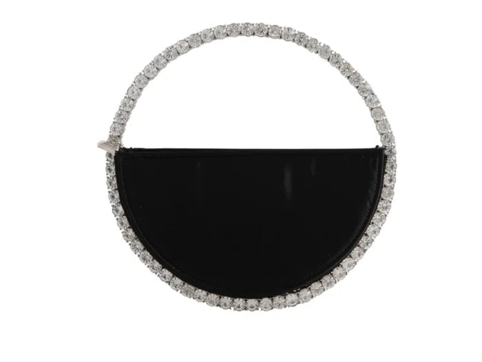 Black Diamante & Satin Shimmer Circle Bag