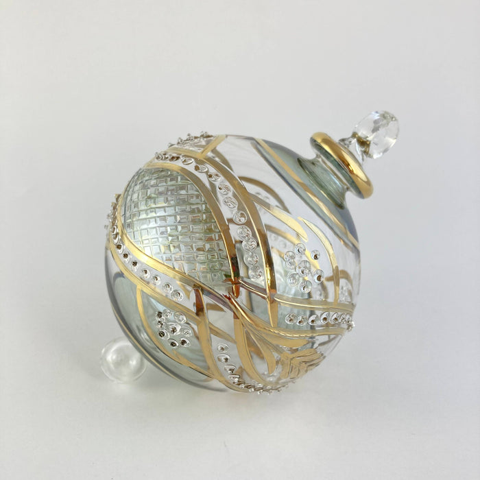 Blown Glass Ornament - Garland Green