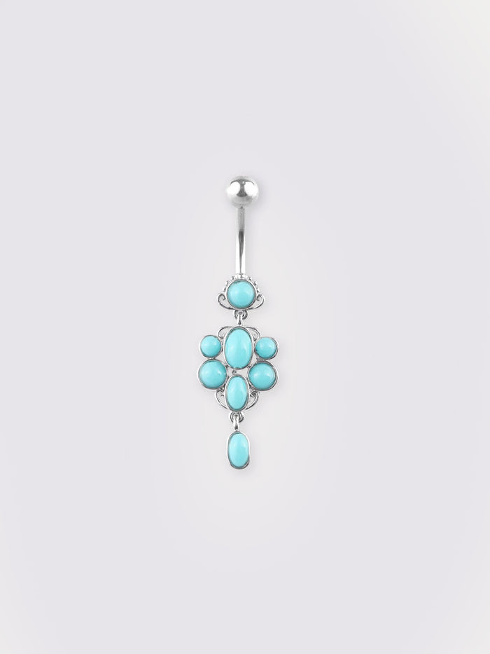 Blue Navel Barbell 14G | Turquoise-Image 1