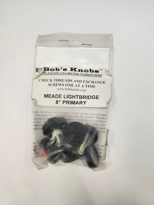 Bob's Knob telescope collimation thumbscrews for Meade Lightbridge 8 inch primary Astronomy Plus