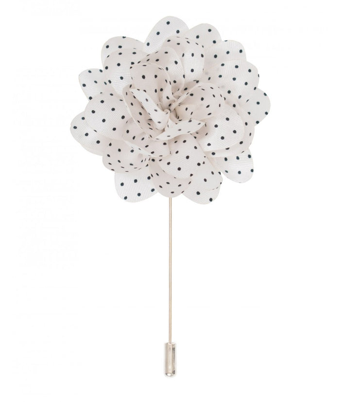 Brand Q Polka Dots Flower Boutonniere PL140 - The Suit Depot
