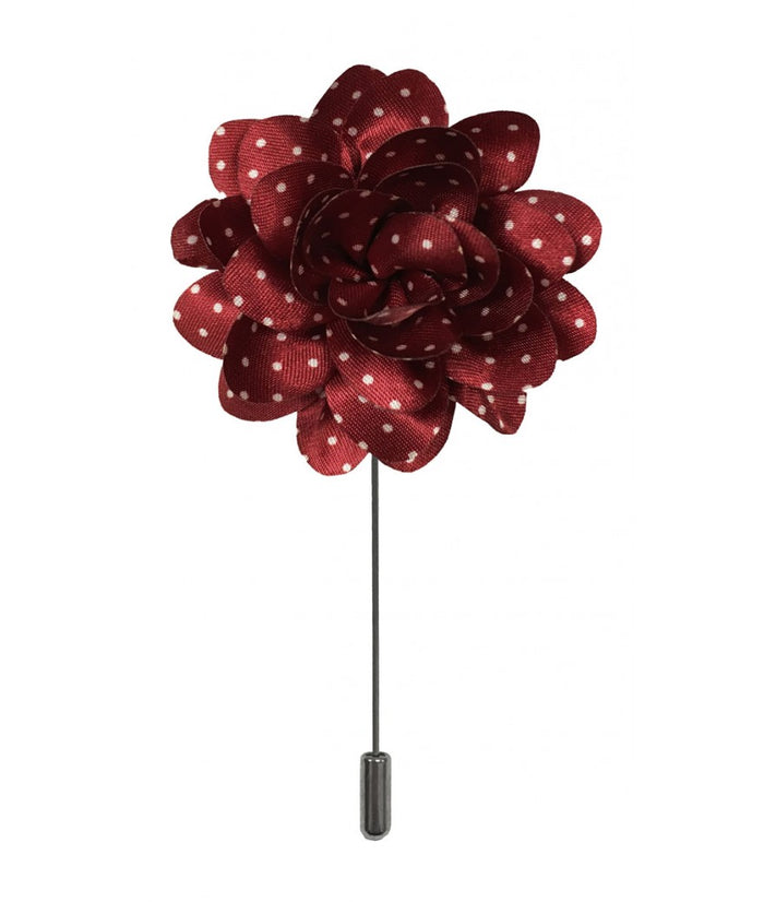 Brand Q Polka Dots Flower Boutonniere PL140 - The Suit Depot