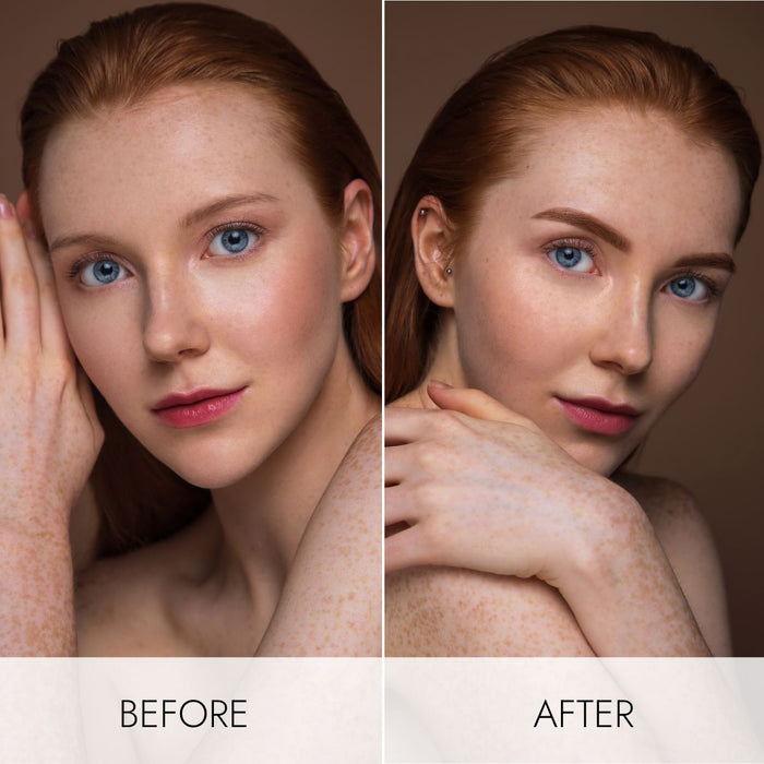 Bronsun Lash & Brow Gel Dye #4.1 Red Chestnut - Before & After