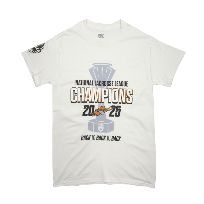 Buffalo Bandits 2025 NLL Champions Official White T-Shirt