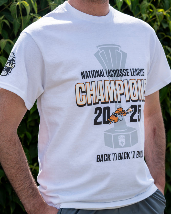 Buffalo Bandits 2025 NLL Champions Official White T-Shirt