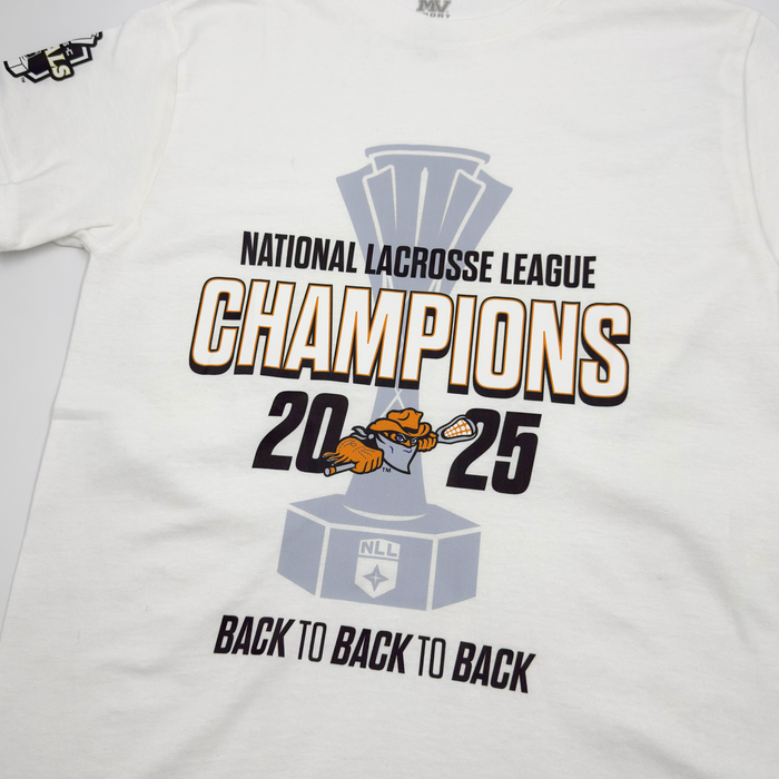 Buffalo Bandits 2025 NLL Champions Official White T-Shirt