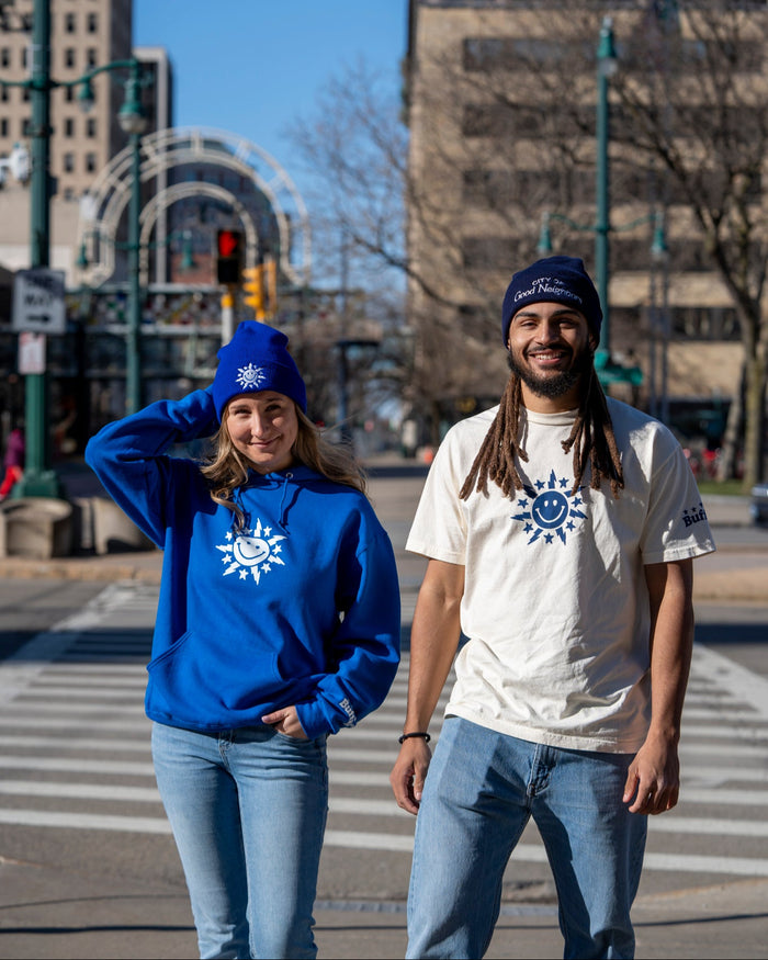 Buffalo City Seal Smiley Face Royal Knit Beanie