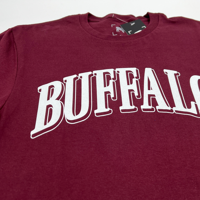 Buffalo Collegiate Style Maroon Short Sleeve Shirt