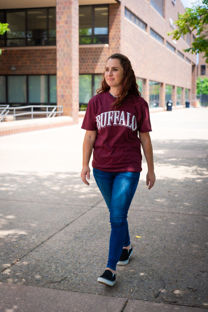 Buffalo Collegiate Style Maroon Short Sleeve Shirt