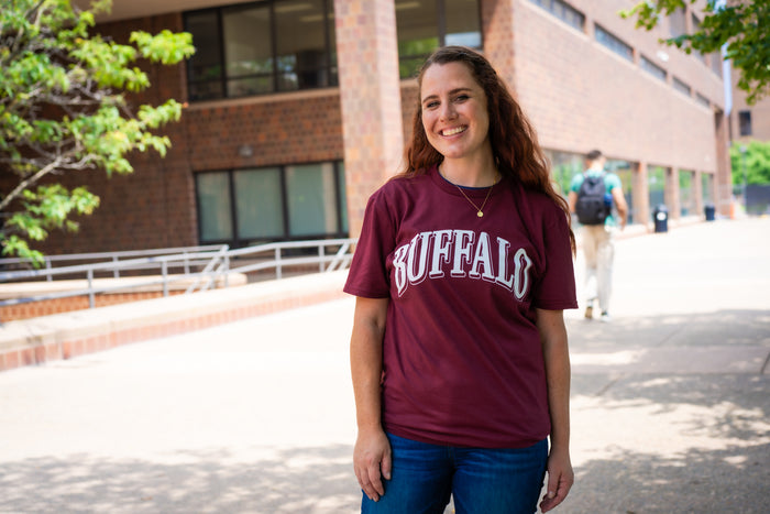 Buffalo Collegiate Style Maroon Short Sleeve Shirt