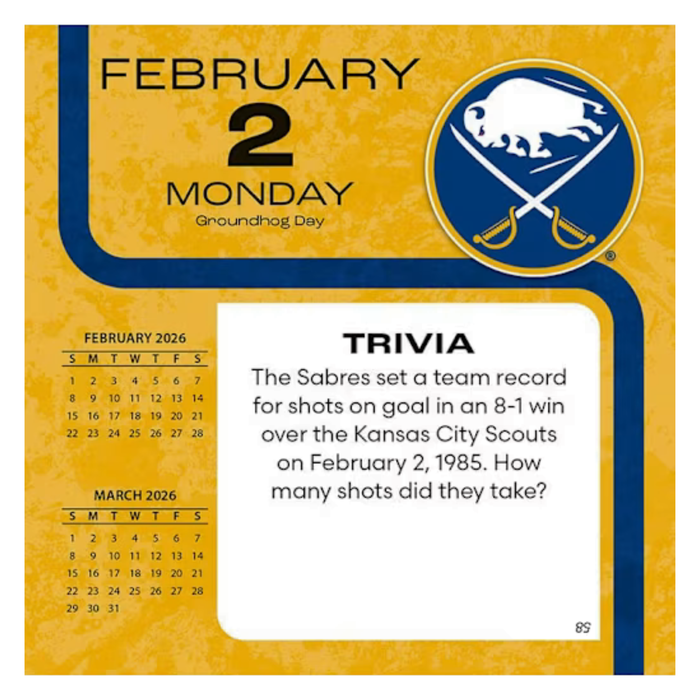 Buffalo Sabres 2026 Daily Calendar
