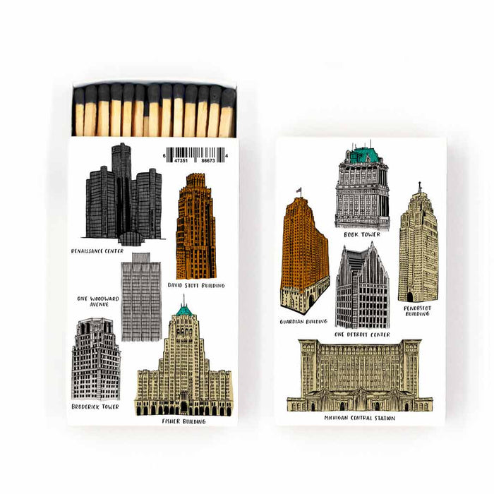 Buildings of Detroit Matches - City Bird