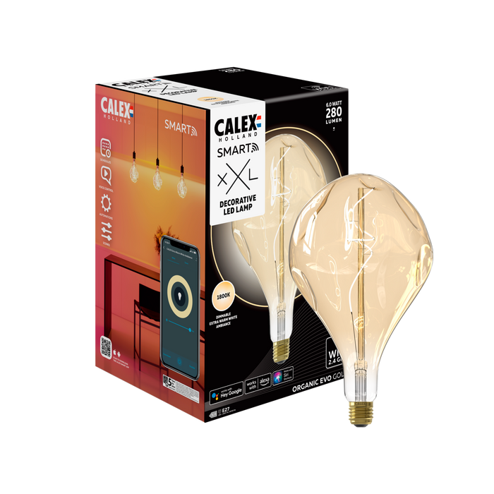 Calex EVO Smart LED Bulb - E27 - Filament - WarmWhite - Gold