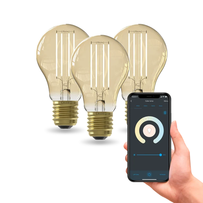 Calex Smart Globe A60 - 3-Pack - E27 - Gold
