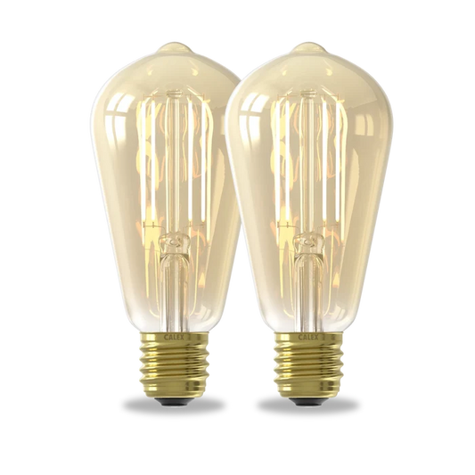Calex Smart LED Bulb - 2 Pack - E27 - ST64 - CCT - Gold