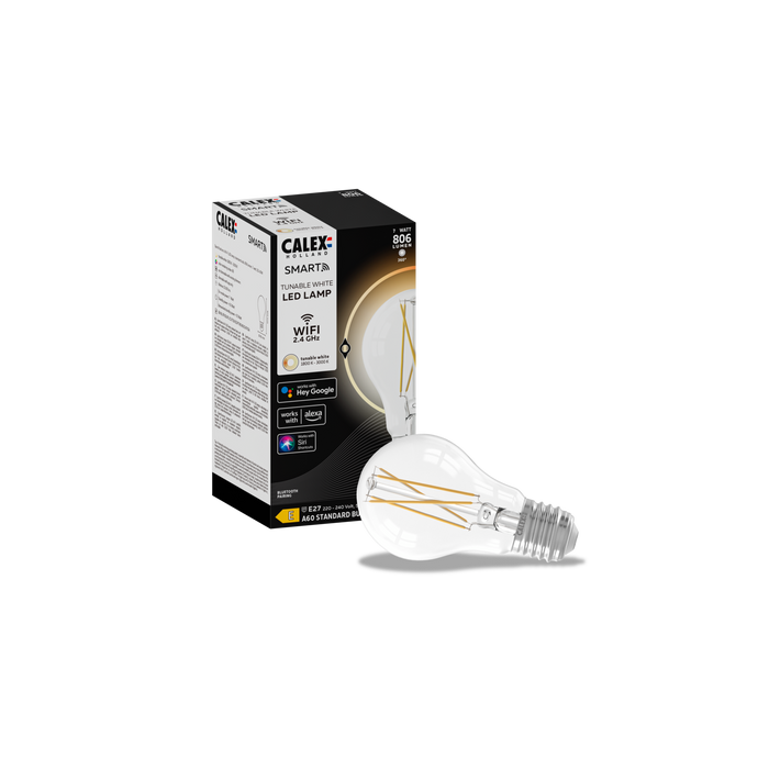 Calex Smart LED Bulb - Filament - E27 - A60 - Clear - 7W