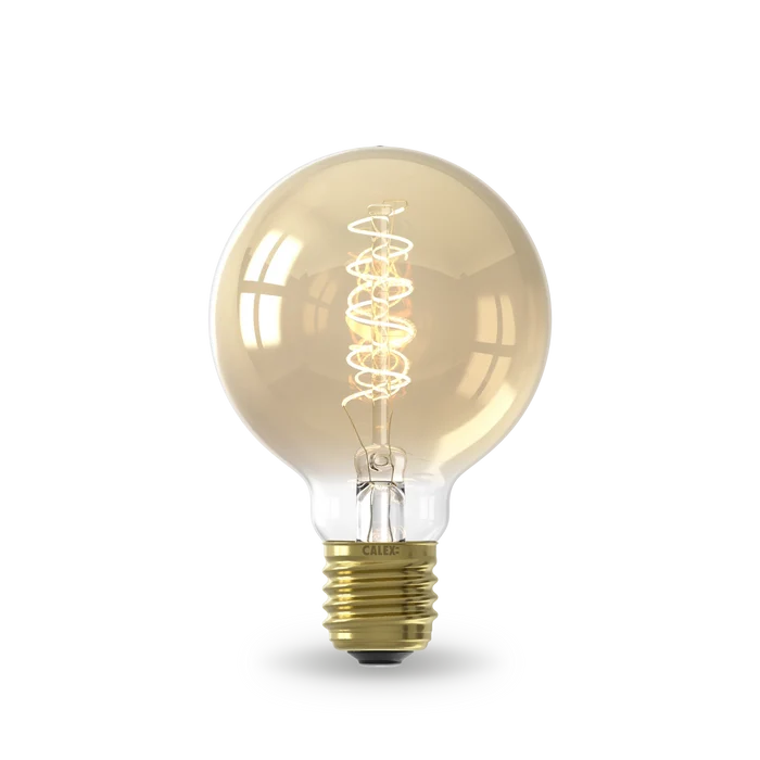 Calex Spiral Filament LED Bulb - E27 - G80 - Gold