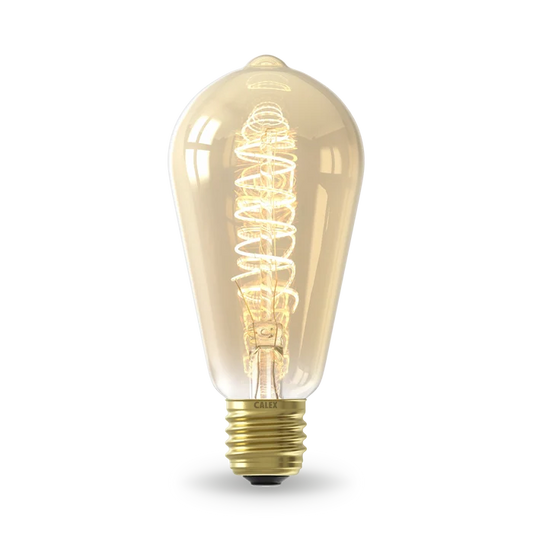 Calex Spiral Filament LED Bulb - E27 - ST64 - Gold
