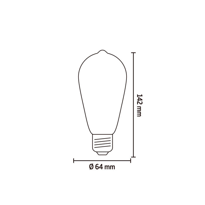 Calex Spiral Filament LED Bulb - E27 - ST64 - Gold
