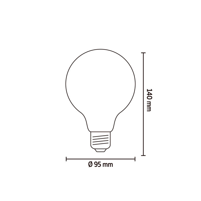 Calex Warm Filament LED Bulb - E27 - G95 - Gold