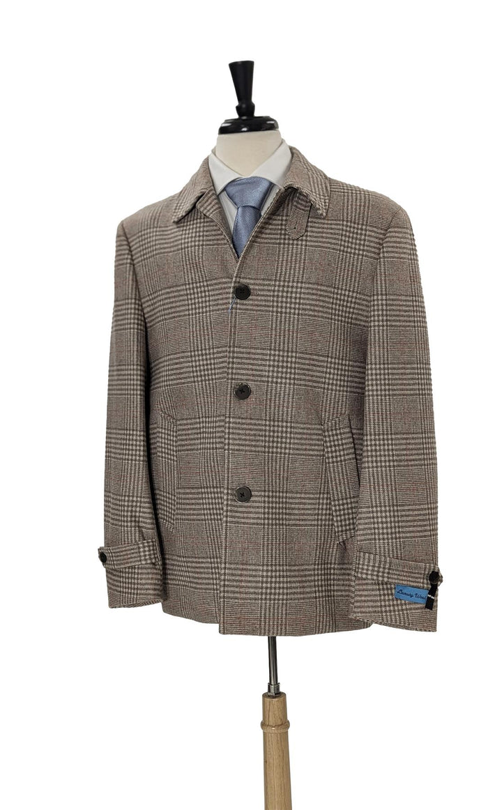 Canuti By Steven Land Mens Brown Plaid 100% Wool Overcoat - The Suit Depot